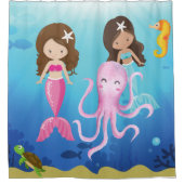 海のシャワーカーテンの下の子供たち シャワーカーテン (正面)