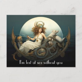 海のシュルレアル絵画の ポストカード