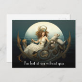 海のシュルレアル絵画の ポストカード (正面/裏面)