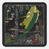 海のシールの下の人魚 スクエアシール (正面)