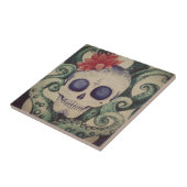 海のスカルの波のタイルの芸術のメキシコ人の入れ墨 タイル (側面)