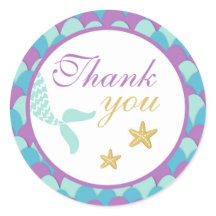 海のステッカーの下の人魚カップケーキトッパー