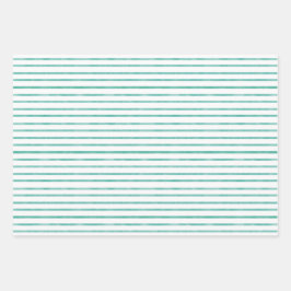 海のストライプ泡の緑の夏 ラッピングペーパーシート