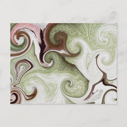 海のスポンジ シェル 海泡緑 ピンク 白 ボール ポストカード (正面)