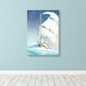 海のセーリング2 キャンバスプリント (インサイチュ (ウッドフロア))