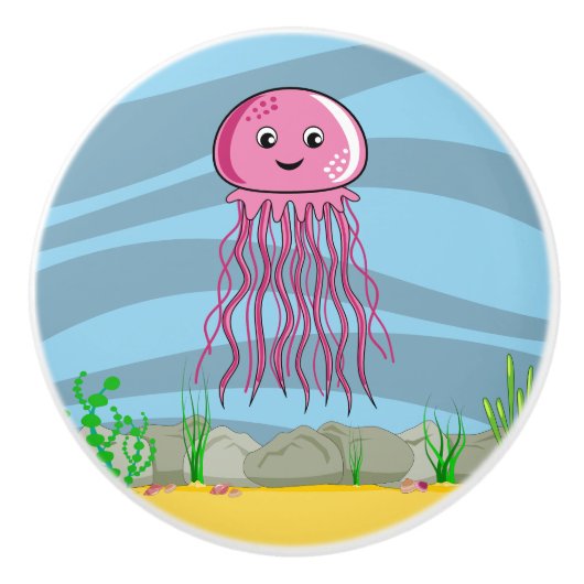 海のゼリー魚のセラミックノブの下で セラミックノブ (正面)