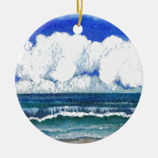 海のソナタの海のビーチの夏期の芸術 セラミックオーナメント (正面)