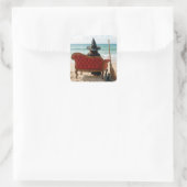 海のソファに座っている魔女 スクエアシール (バッグ)