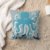 海のタコの下 クッション (ブランケット)