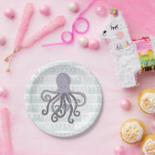 海のタコの紙皿の下 ペーパープレート (パーティー)