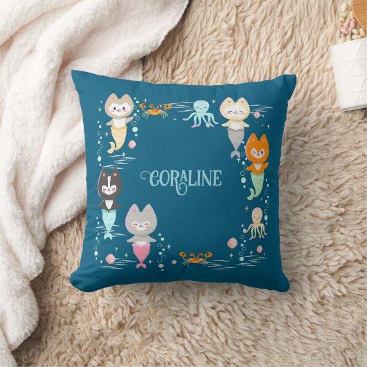 海のテーマのクッション クッション (ブランケット)