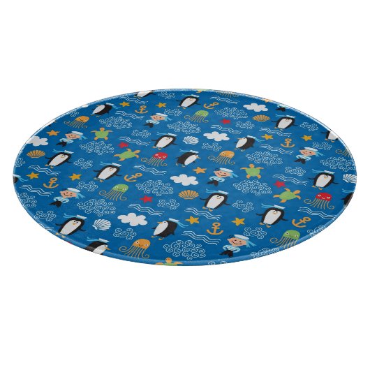 海のテーマのパターン カッティングボード (角)