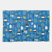 海のテーマのパターン キッチンタオル (横)