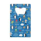 海のテーマのパターン クレジットカード栓抜き (裏面)