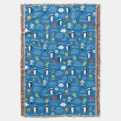 海のテーマのパターン スローブランケット (正面縦)