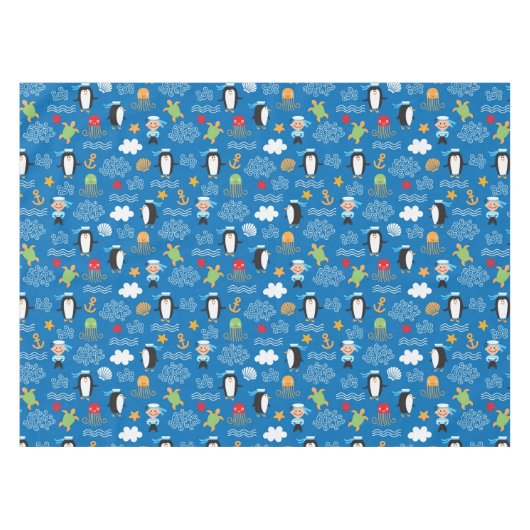 海のテーマのパターン テーブルクロス (正面(横))