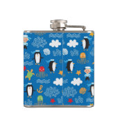 海のテーマのパターン フラスク (裏面)