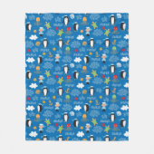 海のテーマのパターン フリースブランケット (正面)