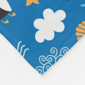 海のテーマのパターン フリースブランケット (角)