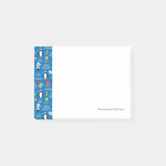 海のテーマのパターン ポストイット (正面)