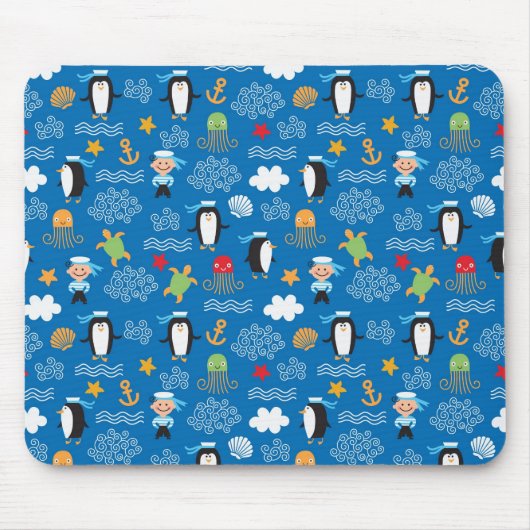 海のテーマのパターン マウスパッド (正面)