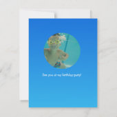 海のテーマの子供の誕生日のパーティの招待状 招待状 (裏面)