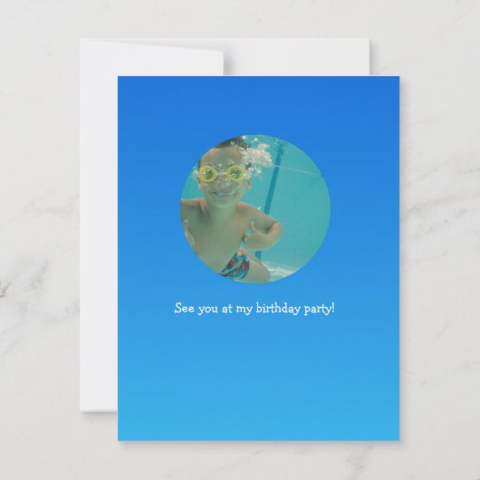 海のテーマの子供の誕生日のパーティの招待状 招待状 (裏面)