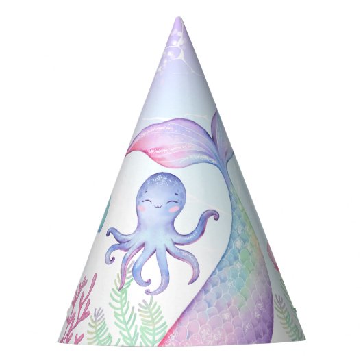 海のテーマの誕生日パーティーハット パーティーハット (正面)