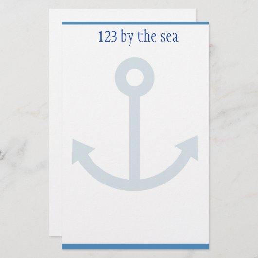 海のテーマの静止した 便箋 (正面/裏面)