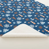 海のテーマパターン1 シェルパブランケット (3/4)