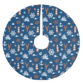 海のテーマパターン1 ブラッシュドポリエステルツリースカート (正面)