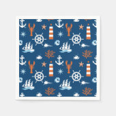 海のテーマパターン スタンダードカクテルナプキン (正面)