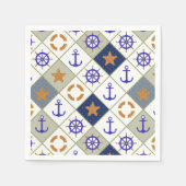 海のテーマパターン スタンダードカクテルナプキン (正面)