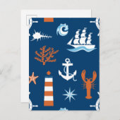 海のテーマパターン ポストカード (正面/裏面)