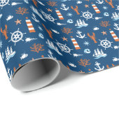 海のテーマパターン ラッピングペーパー (ロールコーナー)