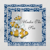 海のテーマパーティーの下で 招待状 (正面/裏面)