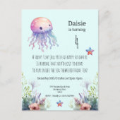 海のテーマ誕生日パーティーの招待の下 インビテーションポストカード (正面)