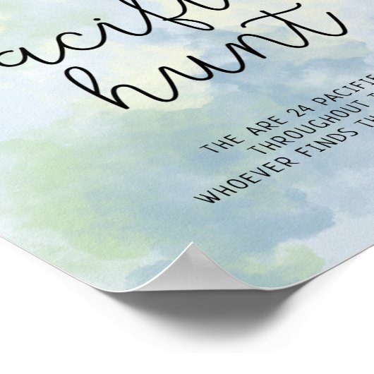 海のテーマ – おしゃぶり狩りベビーシャワーゲーム ポスター (角)