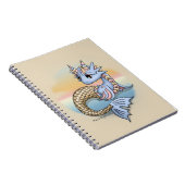 海のドラゴンの日没の螺線形ノート ノートブック (右側)