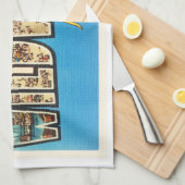 海のニュージャージーNJのヴィンテージの郵便はがきによるWildwood キッチンタオル (四つ折り)