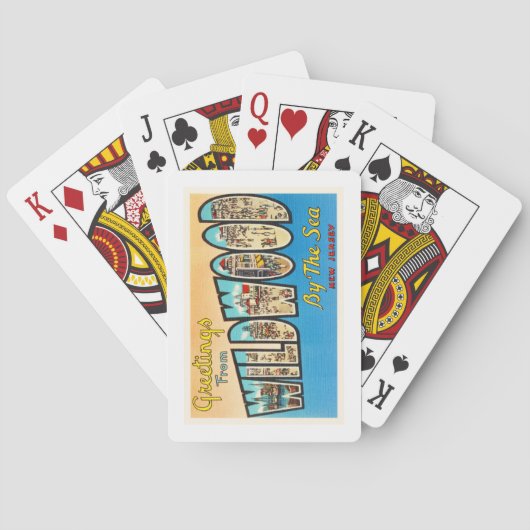 海のニュージャージーNJのヴィンテージの郵便はがきによるWildwood トランプ (裏面)