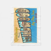 海のニュージャージーNJのヴィンテージの郵便はがきによるWildwood フリースブランケット (正面)