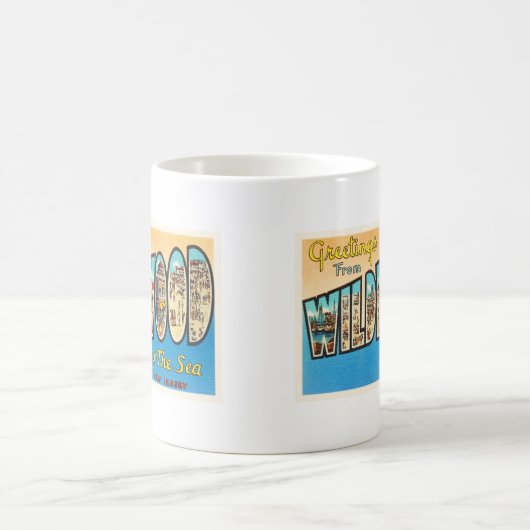 海のニュージャージーNJのヴィンテージの郵便はがきによるWildwood モーフィングマグカップ