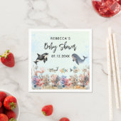 海のニュートラルなベビーシャワーの下の水色 スタンダードカクテルナプキン (インサイチュ)