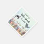 海のニュートラルなベビーシャワーの下の水色 スタンダードカクテルナプキン (角)