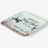 海のニュートラルなベビーシャワーの下の水色 ペーパープレート (傾斜あり)