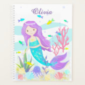 海のネオンの下のかわいい人魚 プランナー手帳 (正面)