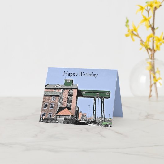 海のノーフォークの隣の古い穀倉地帯の井戸 カード (黄色い花)