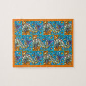 海のハロウィーンの下のキャンディーコーンシーホースの魔女 ジグソーパズル (横)