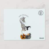 海のハロウィーンハガキの下のマーメイドのスケルトン ポストカード (裏面)